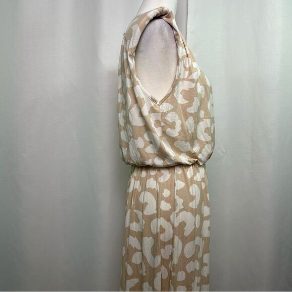 NWT LuLaRoe Serenity Maxi Dress Women’s Size Small Animal Print Cream Beige S/L - Picture 7 of 12